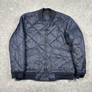 Route 66 Quilted Jacket Full Zip Mens Large Blue